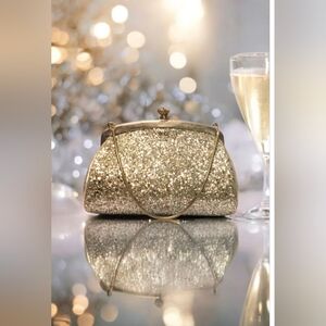 1950's "Admiral" Silver Sparkle Wrist Purse, Vintage Silver Purse